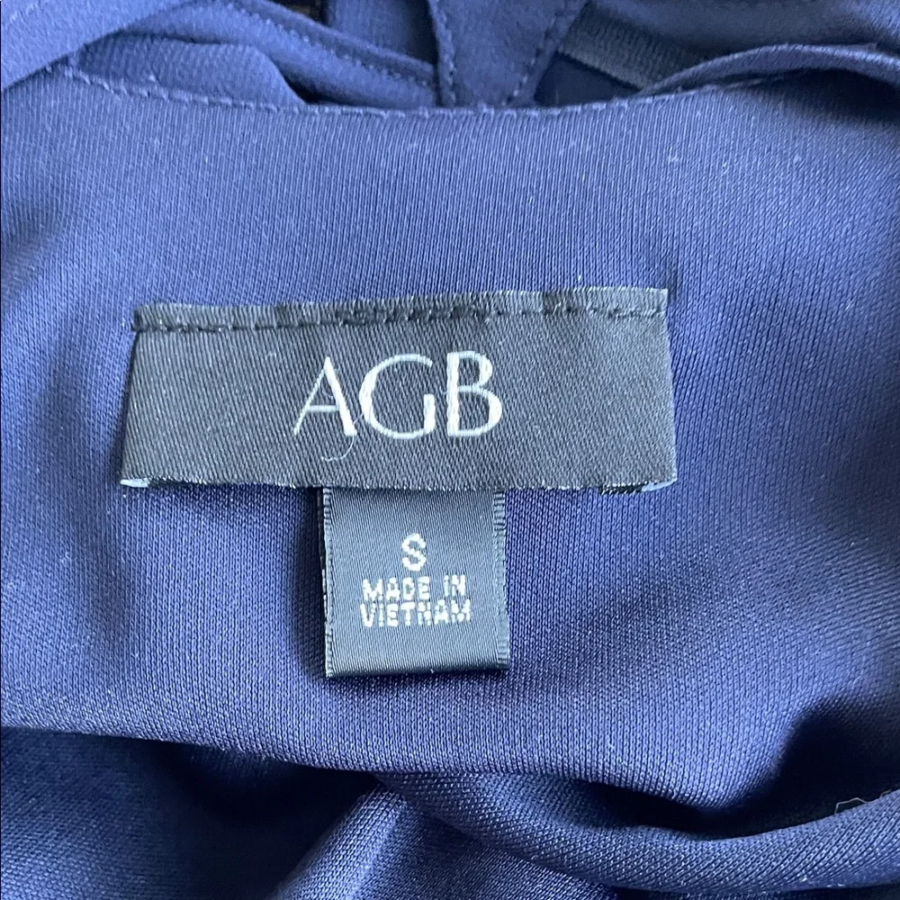 AGB Navy Mini Dress with Black Belt - Picture 4 of 4